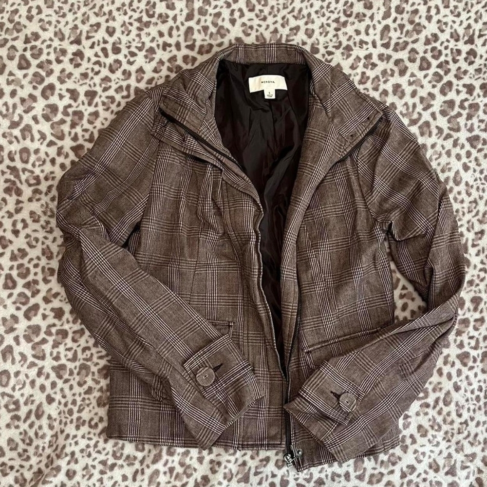 Merona Brown Plaid Women's Jacket